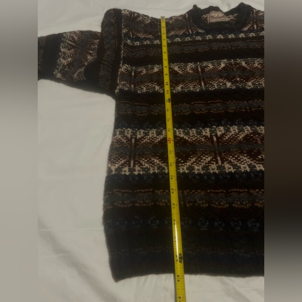Woolrich Men”s Vintage Handknit  Wool Blend Multicolor  Ski Sweater Size L - Picture 8 of 10